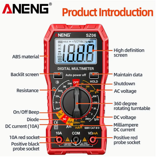 Multimetro Profesional Inteligente Aneng Sz06 Alta Precision