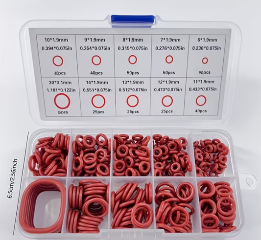 Kit De Oring O-ring 390 Pzas Variados Sellos Rojos OS390