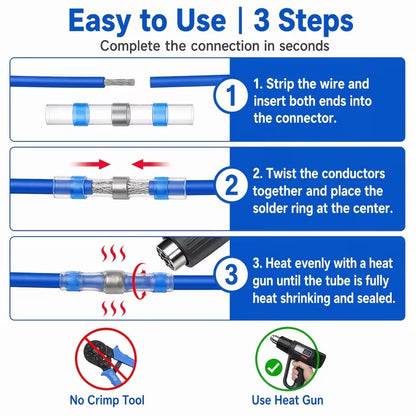 Kit De Conectores Termoretractiles 50 Pzas P/union De Cables COD: UNTER50