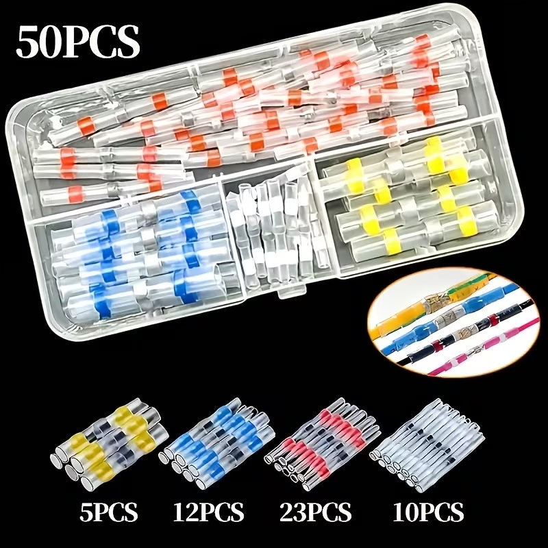 Kit De Conectores Termoretractiles 50 Pzas P/union De Cables COD: UNTER50