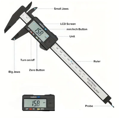 Vernier Electronico Digital 150 Mm Plastico Rigido